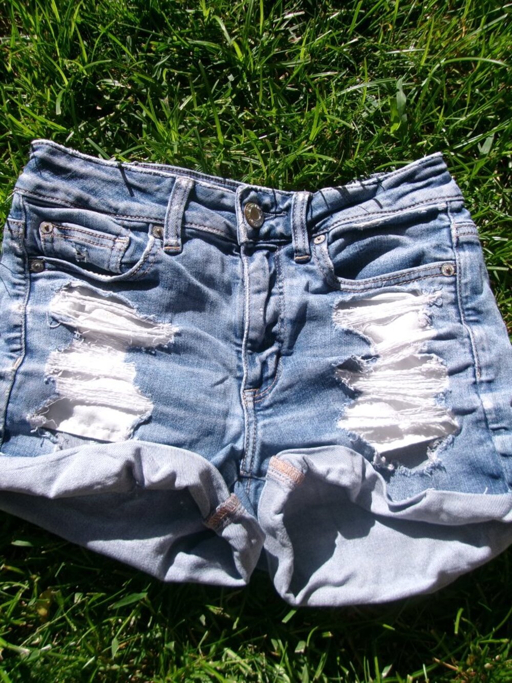 American Eagle Ripped Denim Shorts - Size 2